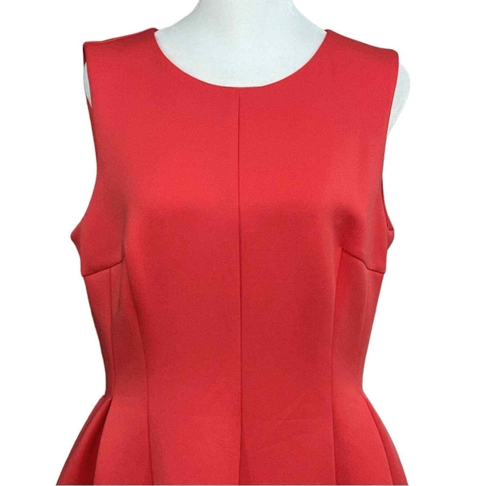 Calvin Klein Women's Dress Size L Coral Fit Flare Scuba Lined Sleeveless